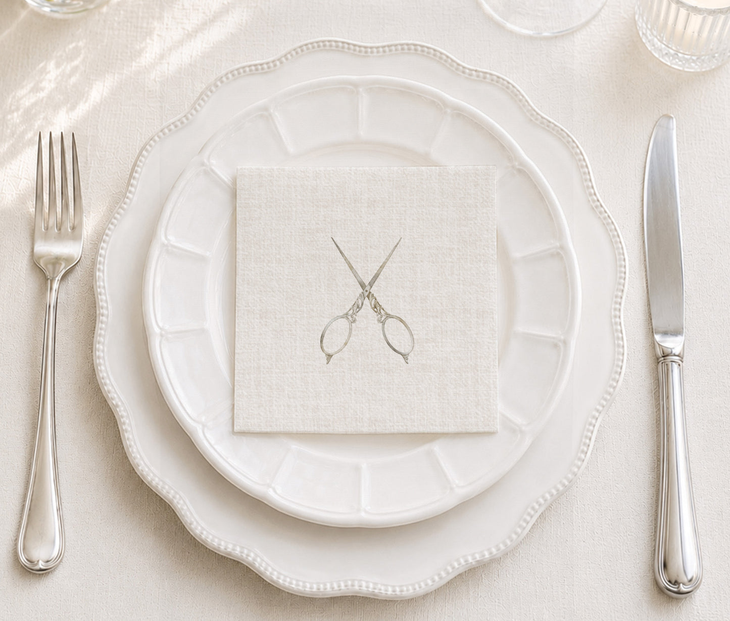 Decorative Scissors Cocktail Napkin