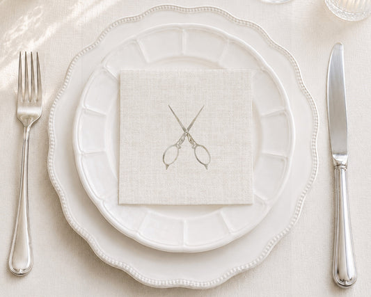 Decorative Scissors Cocktail Napkin
