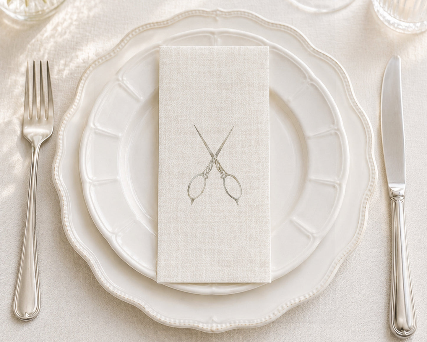 Decorative Scissors - Printed Guest Towel