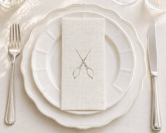 Decorative Scissors - Printed Guest Towel