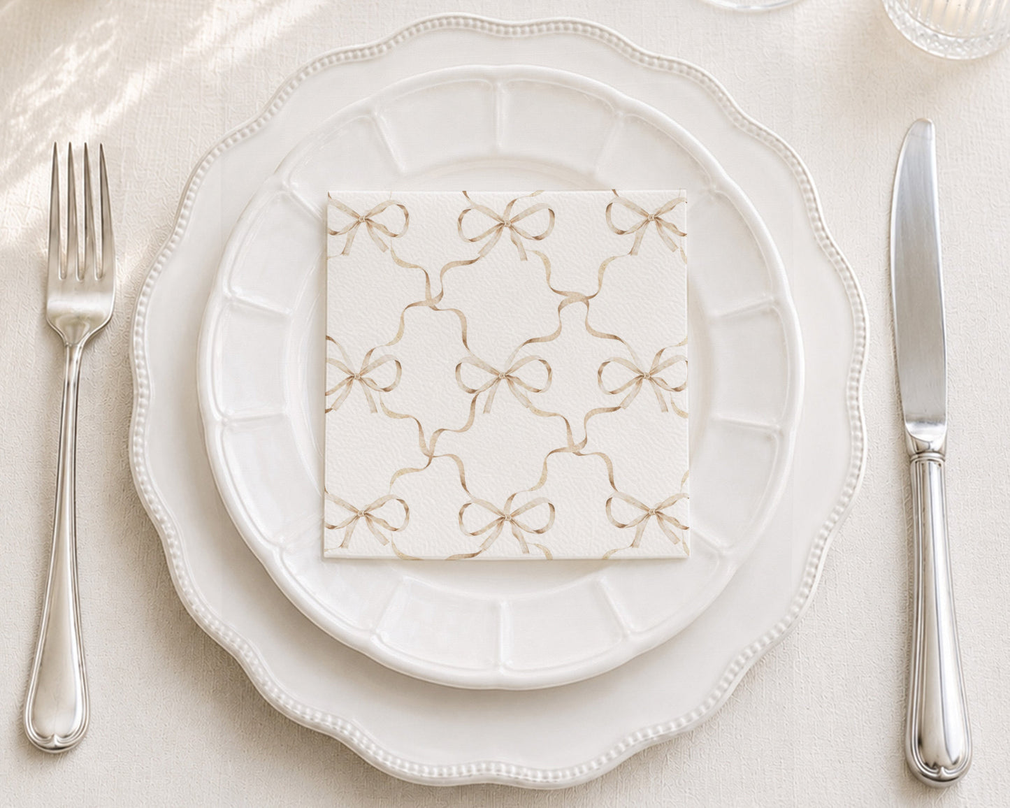 Delicate Bows Cocktail Napkin