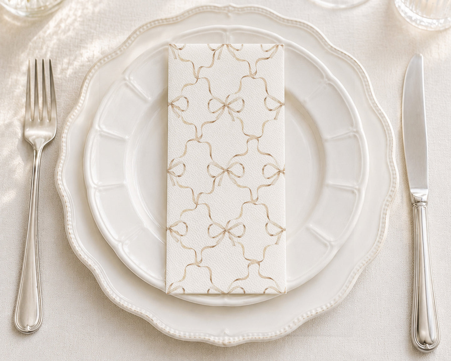 Delicate Bows - Printed Guest Towel