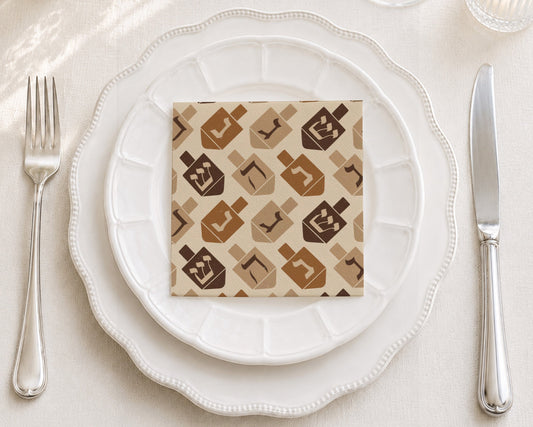 Dreidel Parade Cocoa Cocktail Napkin