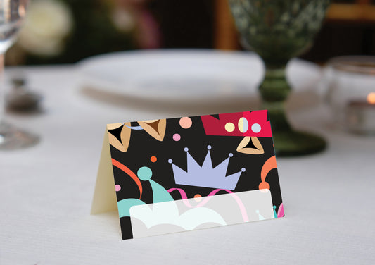 Topsy Turvy Purim Place Cards