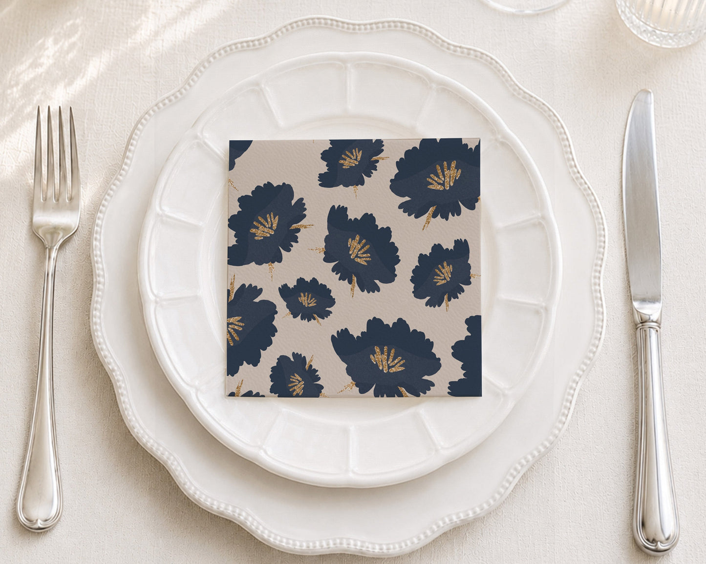 Ellington Navy Cocktail Napkin