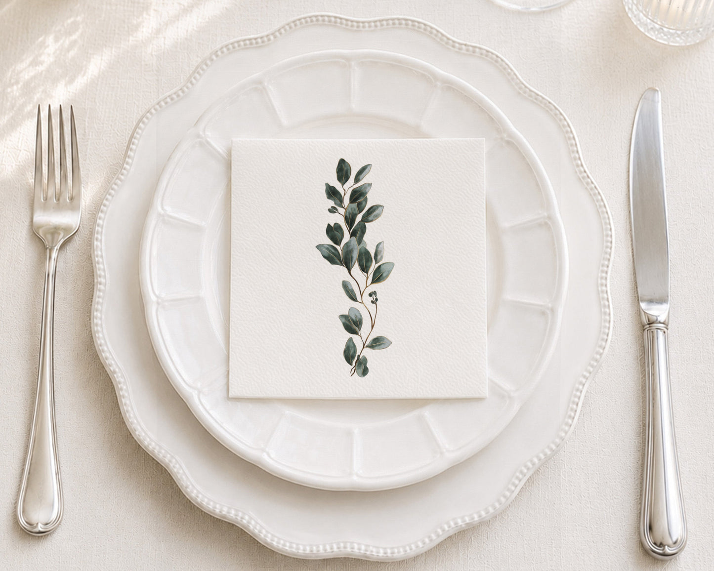Emerald Leaves Cocktail Napkin