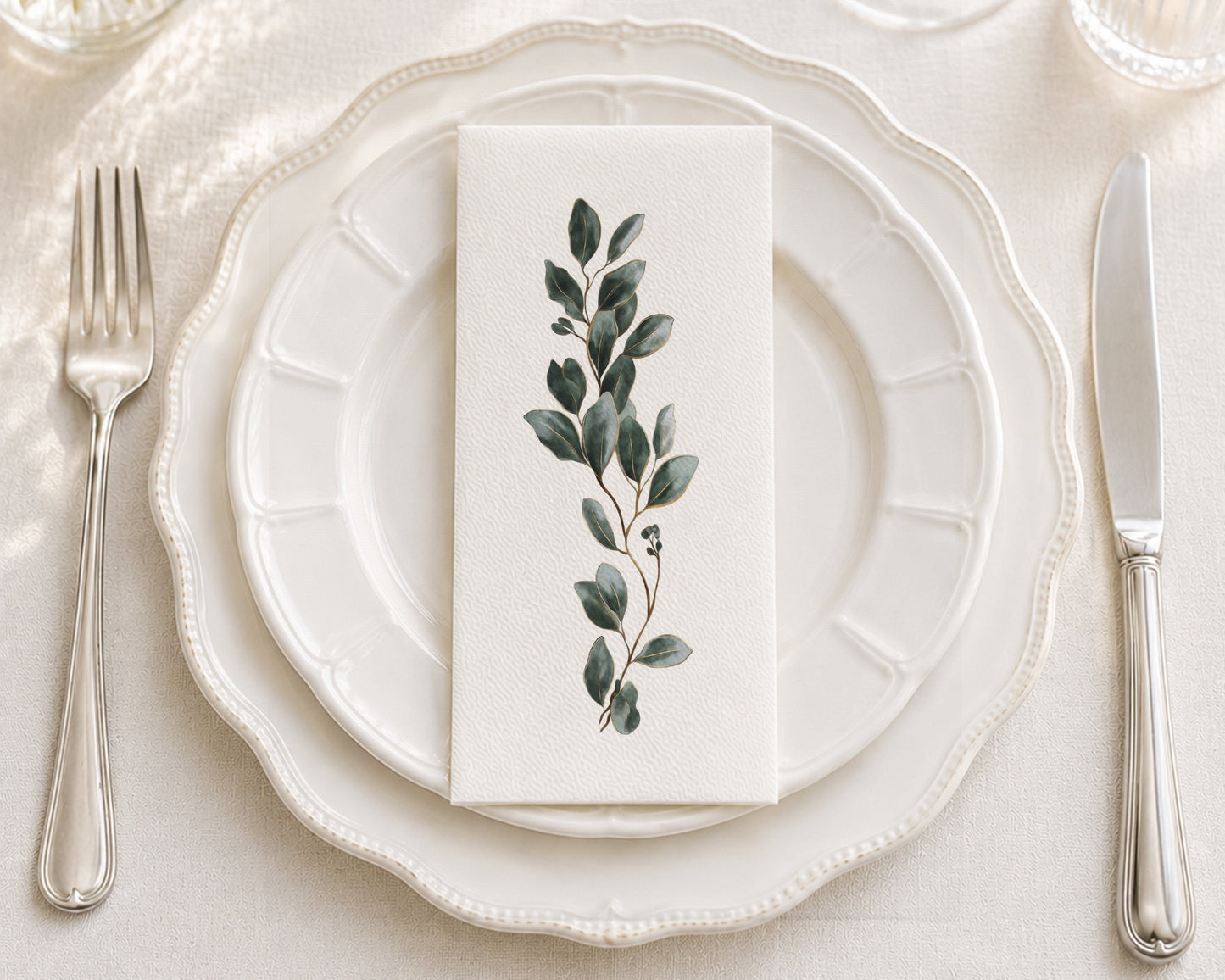 Emerald Leaves - Printed Guest Towel