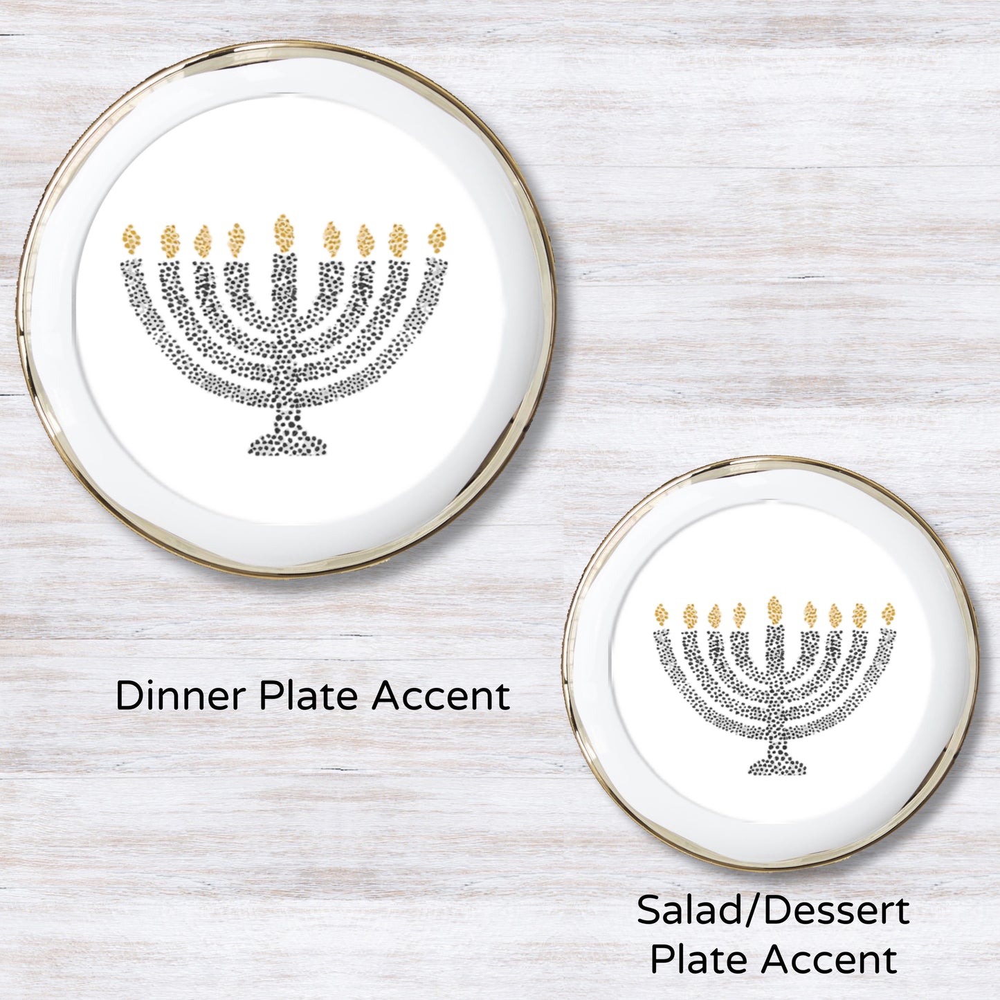 8 Nights of Lights (Black) Plate Accents