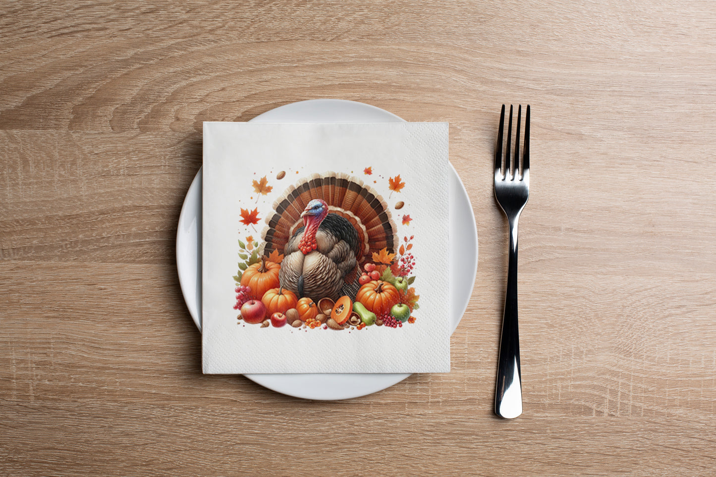 Fall Turkey Cocktail Napkin