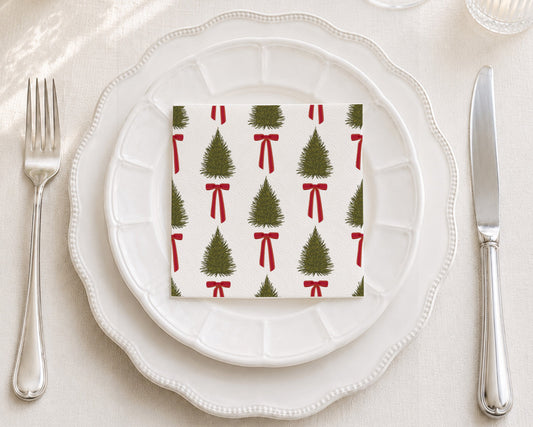 Festive Trees Cocktail Napkin