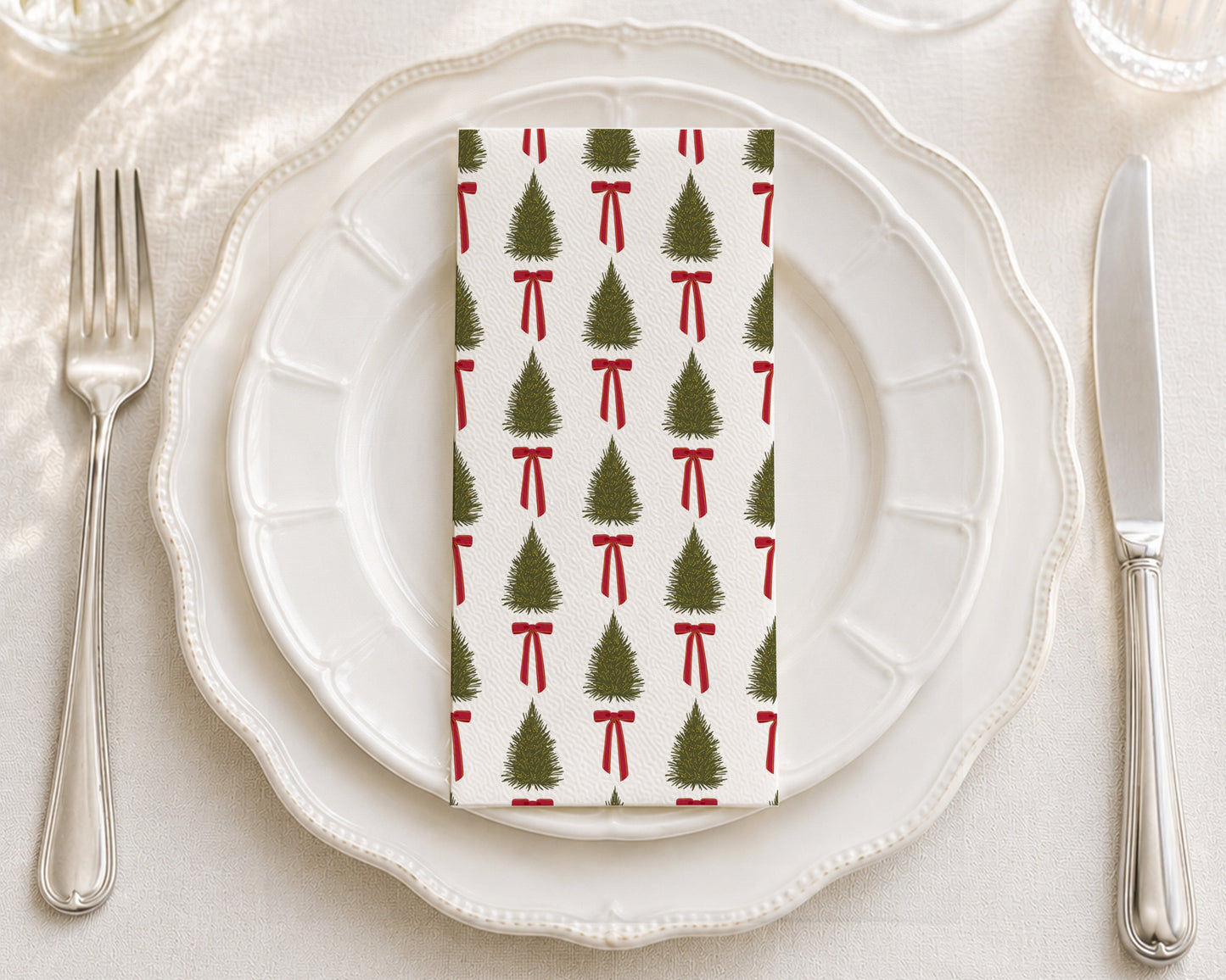 Festive Trees - Printed Guest Towel