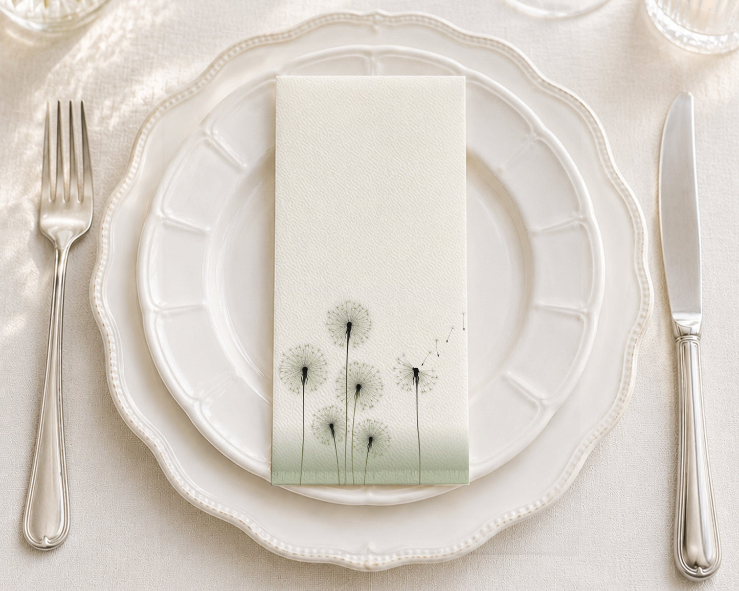Floating Dandelions - Printed Guest Towel