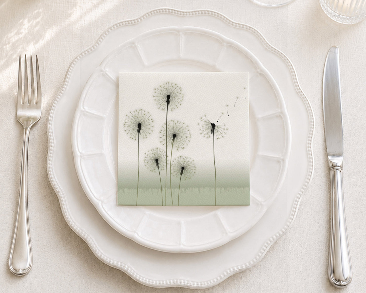 Floating Dandelions Cocktail Napkin
