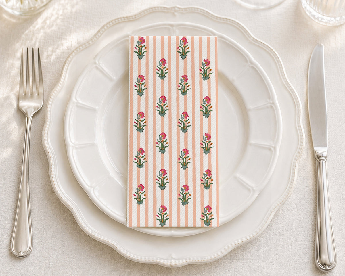 Floral Stamp - Printed Guest Towel