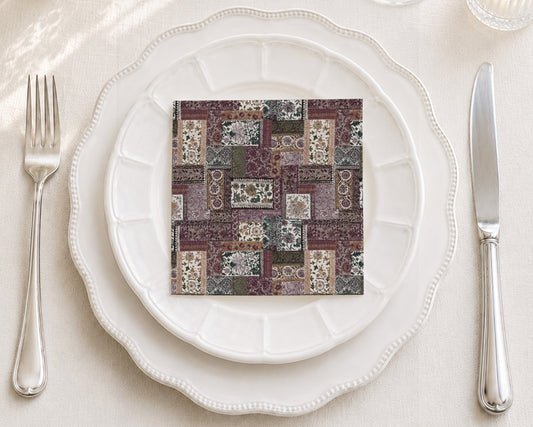 Forest Patchwork Cocktail Napkin