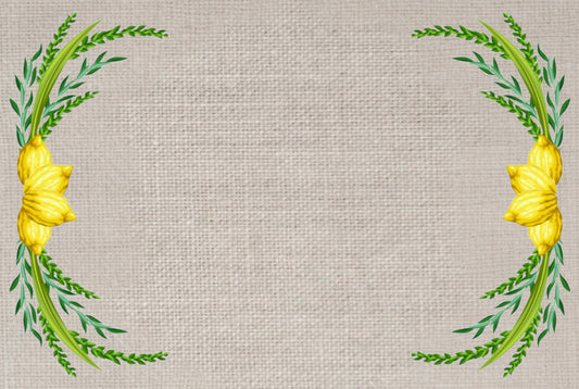 Burlap Lulav Wreath - Placemat