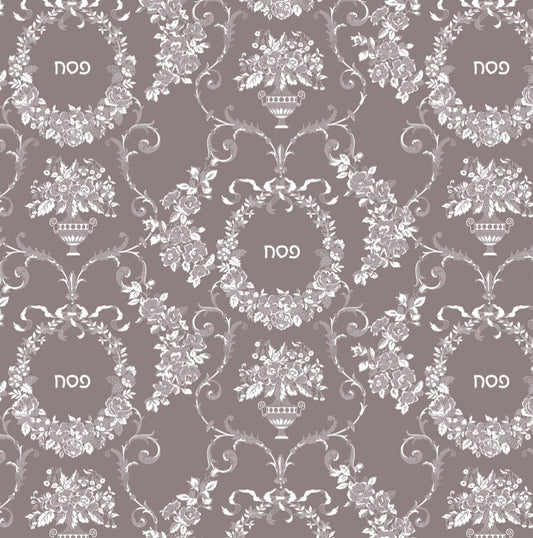 Pesach Lace Taupe Charger - (SQUARE)