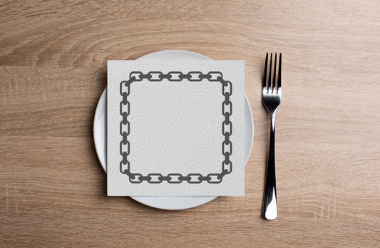 Chain Gray Cocktail Napkin