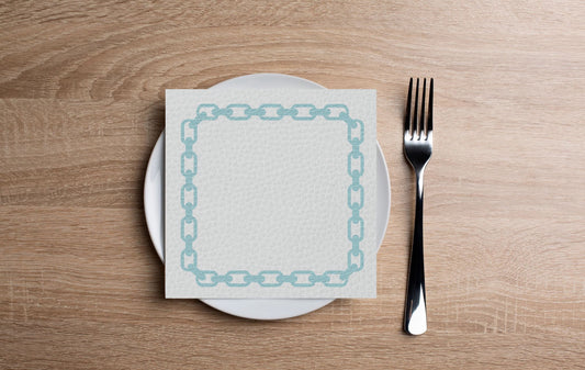 Chain Blue Cocktail Napkin