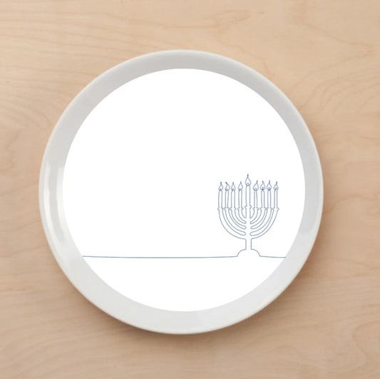 Hand Drawn Menorah Plate Accent