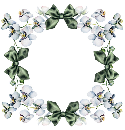 Orchid Bow Wreath Charger - (SQUARE)