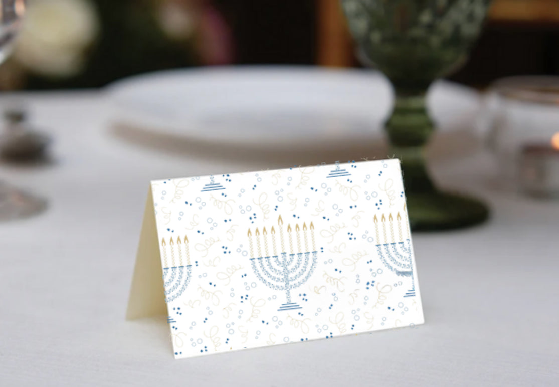 Menorah Confetti Place Cards