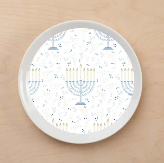 Menorah Confetti Plate Accent