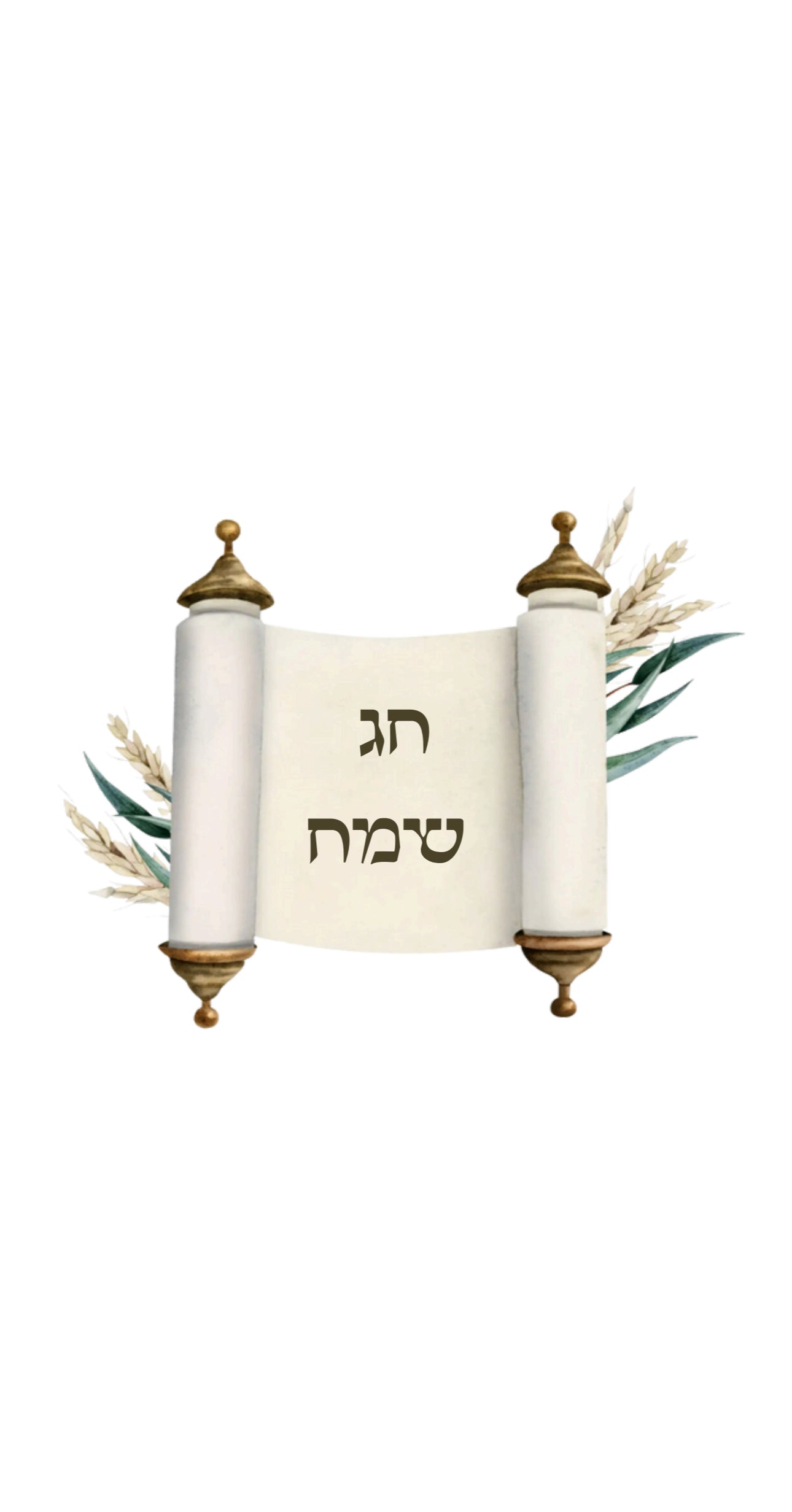 Watercolor Eucalyptus Torah - Printed Guest Towel