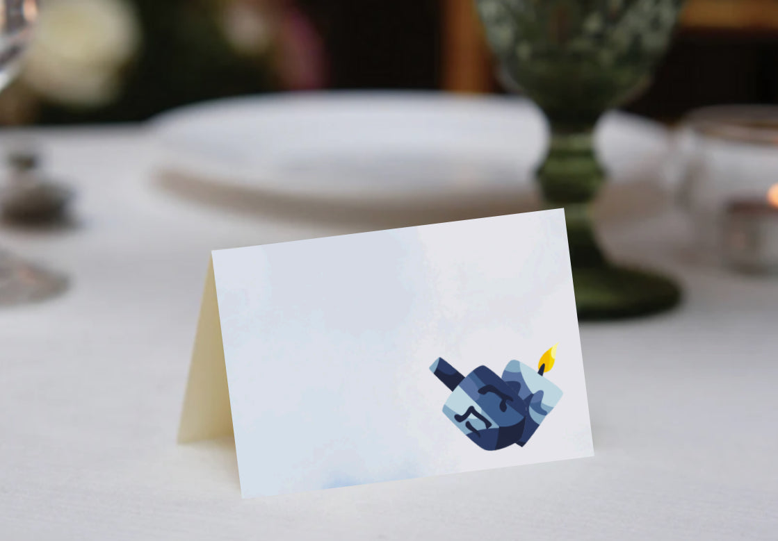 Seamless Dreidel Art Place Cards