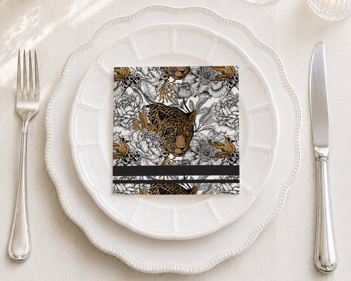 Garden Leopard Cocktail Napkin