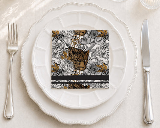 Garden Leopard Cocktail Napkin