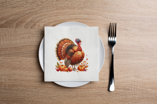 Gobble Gobble Turkey Cocktail Napkin