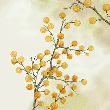 Gold Berry Branches Cocktail Napkin