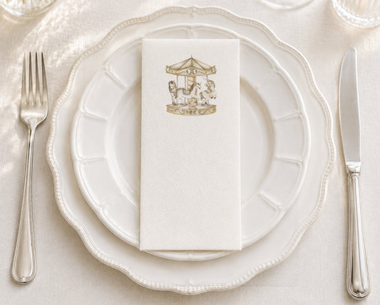 Gold Carousel  - Printed Guest Towel
