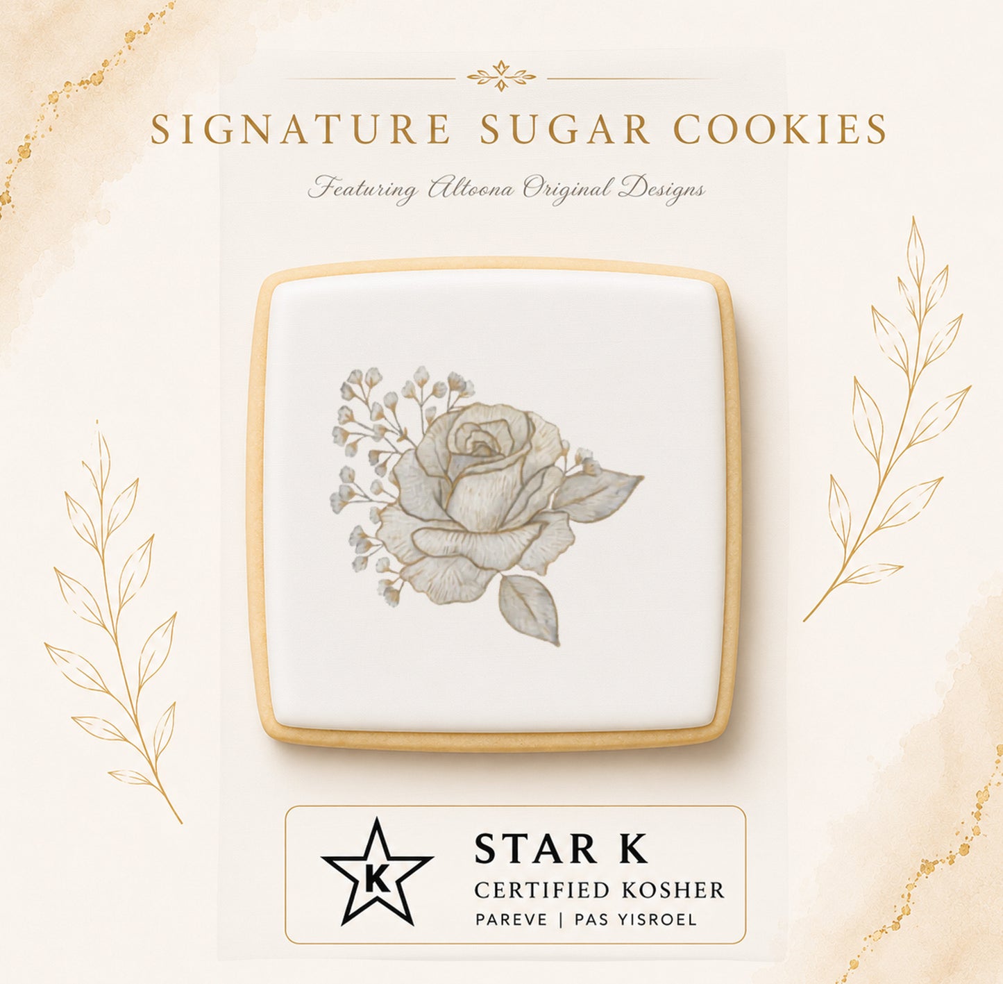 Golden Garden Rose Cookie | 12 Pack | Free Shipping