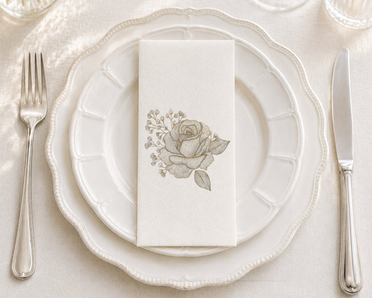 Golden Garden Rose - Printed Guest Towel