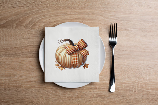 Golden Pumpkin Cocktail Napkin