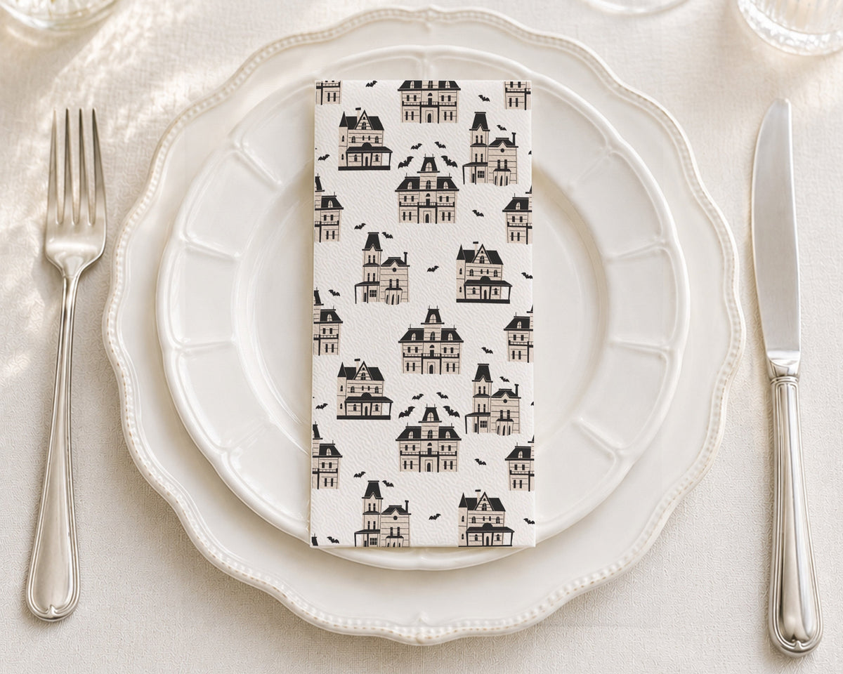 Gothic House Halloween - Printed Guest Towel