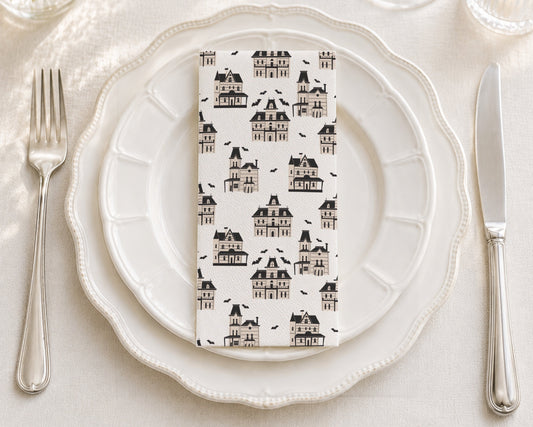 Gothic House Halloween - Printed Guest Towel