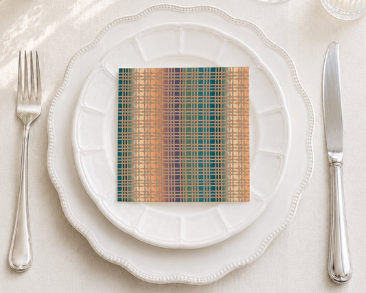Gradient Grid Cocktail Napkin