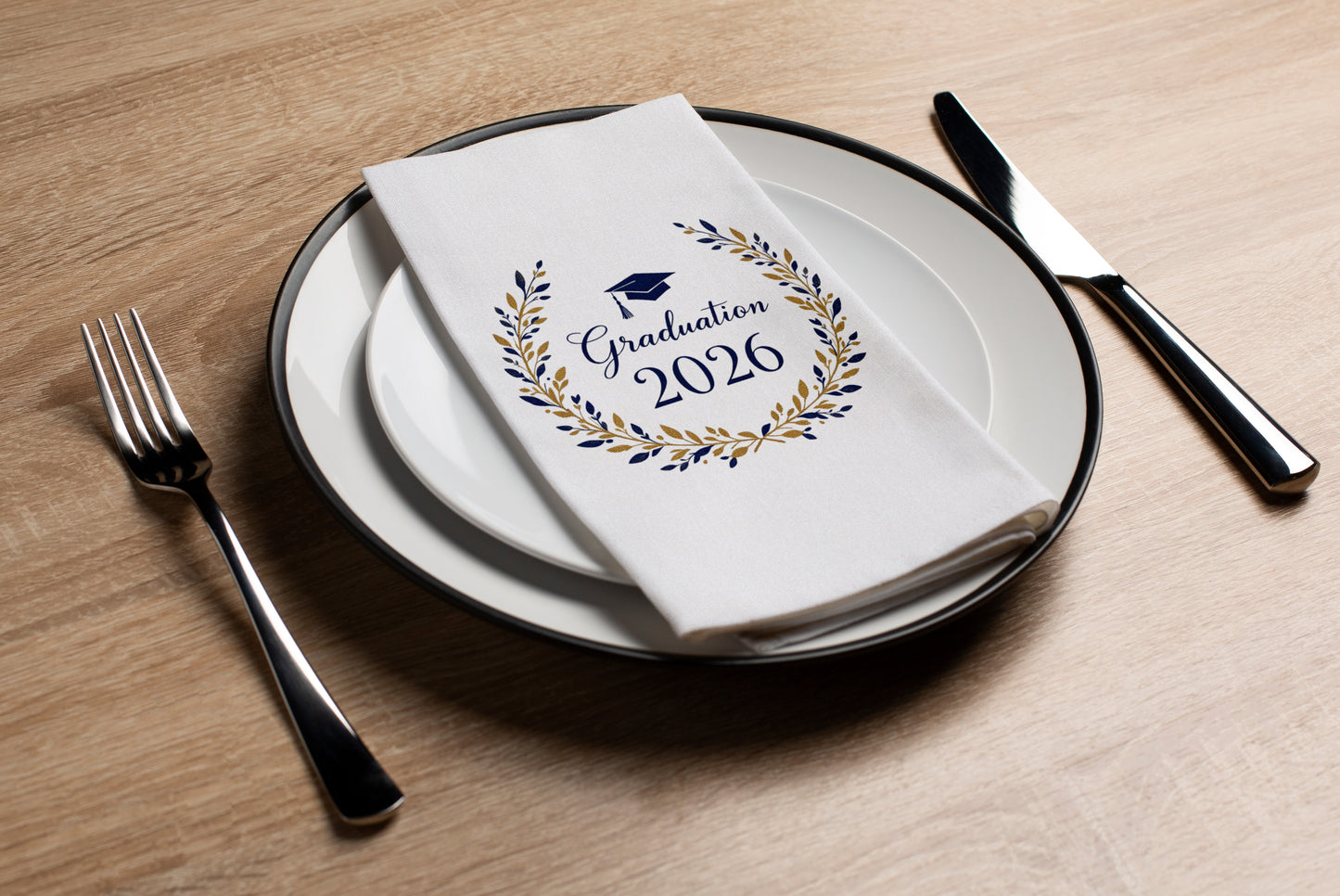 Graduation Blue & Gold - Printed Guest Towel