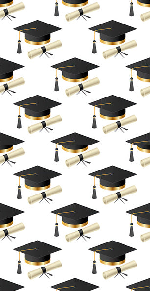 Graduation Cap and Diploma - Printed Guest Towel