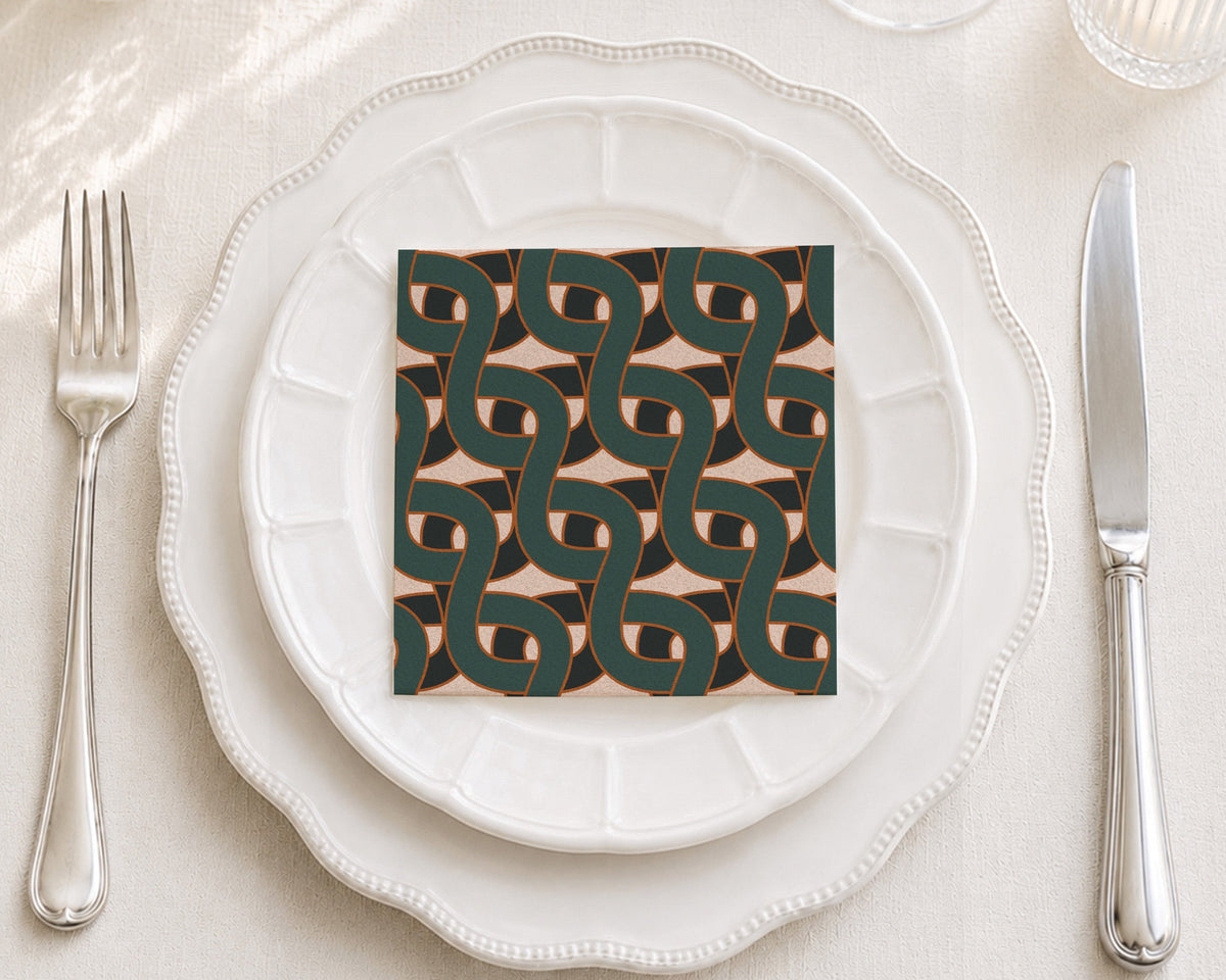Green Groove Cocktail Napkin