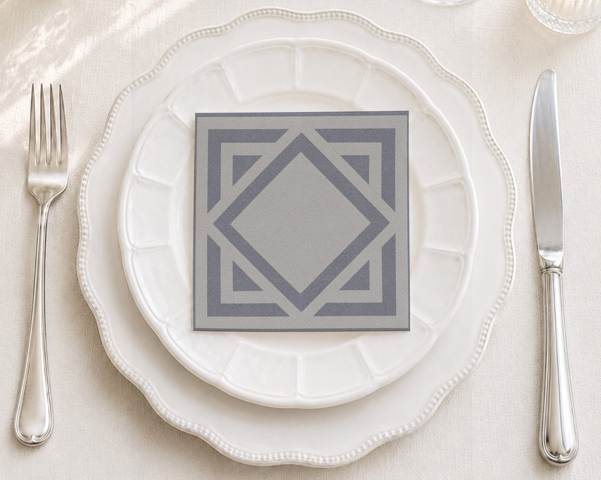 Greys Geometric Cocktail Napkin