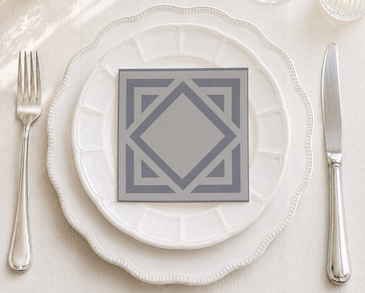 Greys Geometric Cocktail Napkin