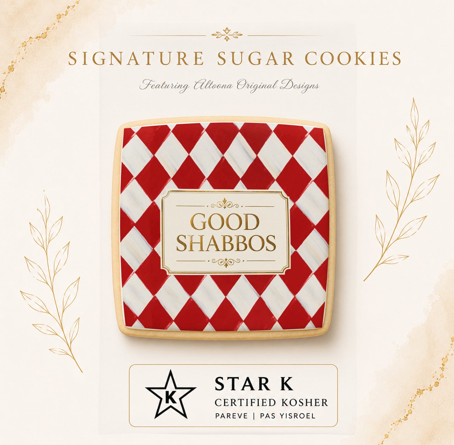 Harlequin Red Good Shabbos Cookies | 12 Pack | Free Shipping