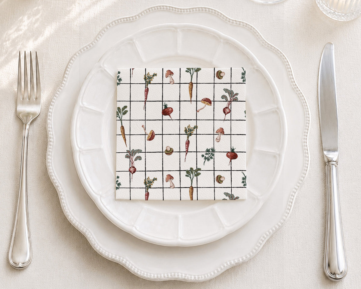 Harvest Grid Cocktail Napkin