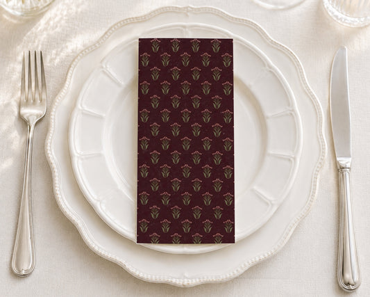 Heritage Burgundy - Printed Guest Towel