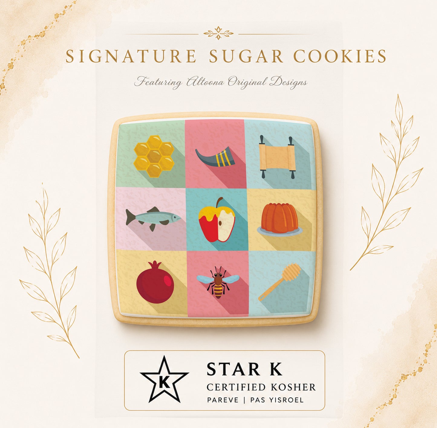 High Holiday Icon Cookies | 12 Pack | Free Shipping