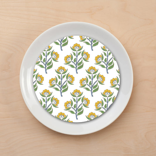 Yellow Flower Plate Accent